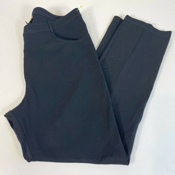 St. John Womens Straight Leg Trouser Dress Pants Black Size 12 High Rise Formal
